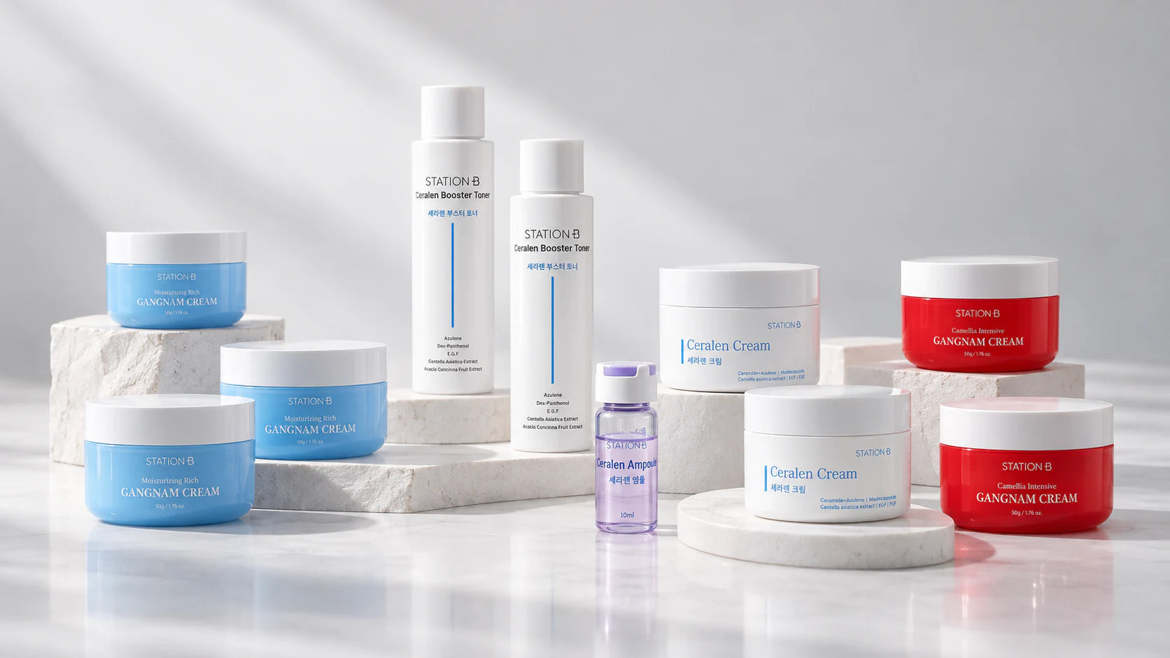Selection of T&H Elegance Korean skincare products